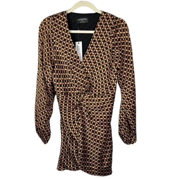 MINKPINK Valentina Mini Dress Revolve Long Sleeve Cocktail Party Dress Size S - Picture 2 of 7